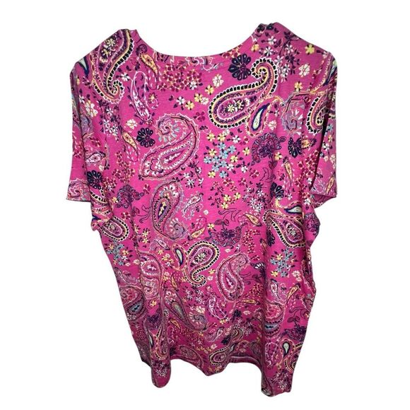 Woman Within Colorful Paisley Patterned Short Sleeve T-Shirt - Picture 4 of 5